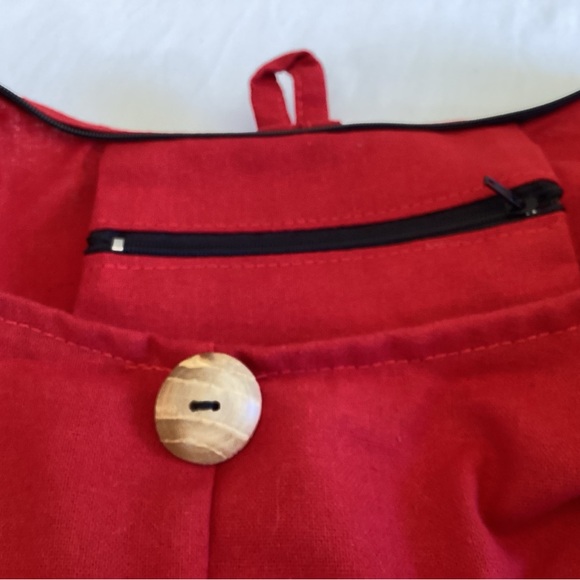 Cotton Crossbody Bag/Purse Red NWOT - Picture 7 of 8